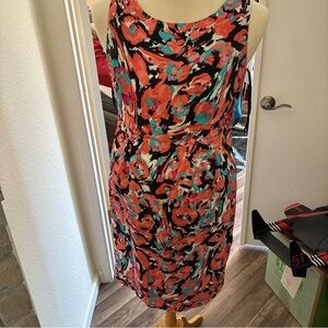 Evan Picone Multicolor Floral Midi Dress